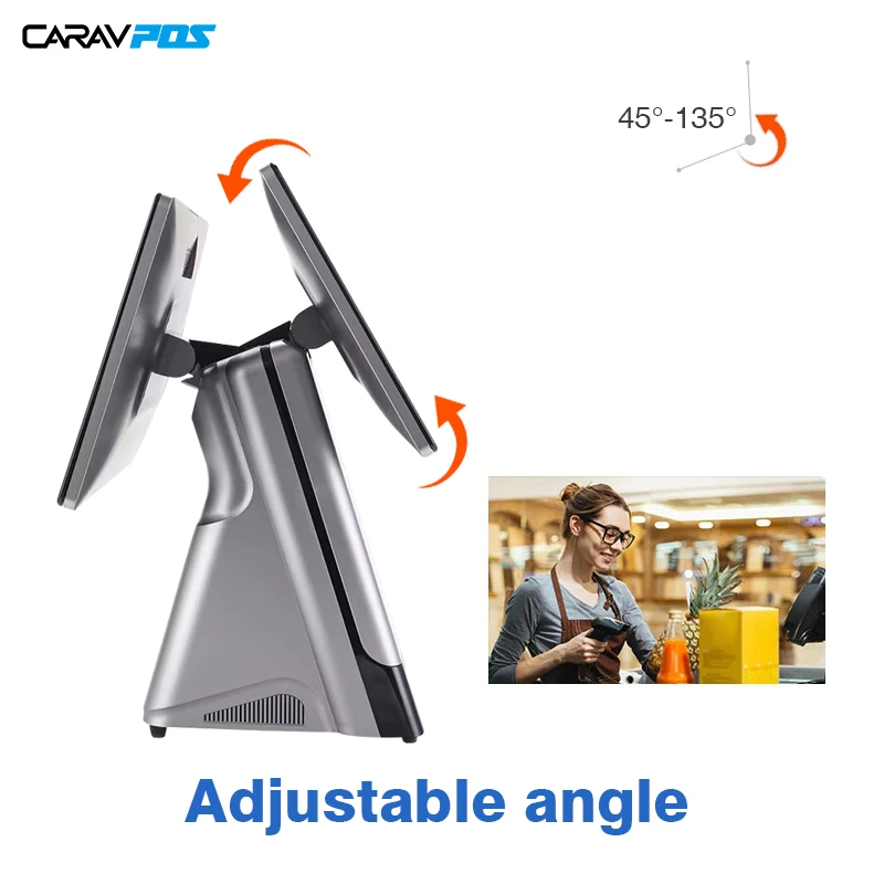 New Arrivals 15.6 Inch Windows POS Systems All In One PC Pos System With Printer Supermarket