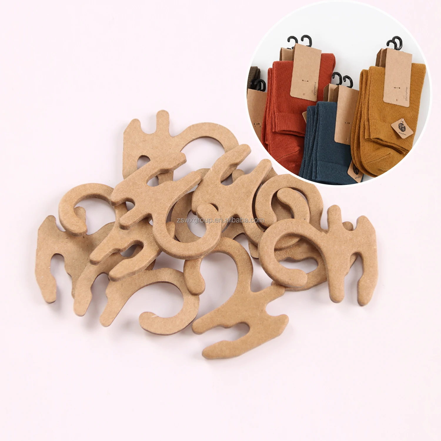 wholesale stock mini socks hat hooks retail display paper cardboard sock hanger hook