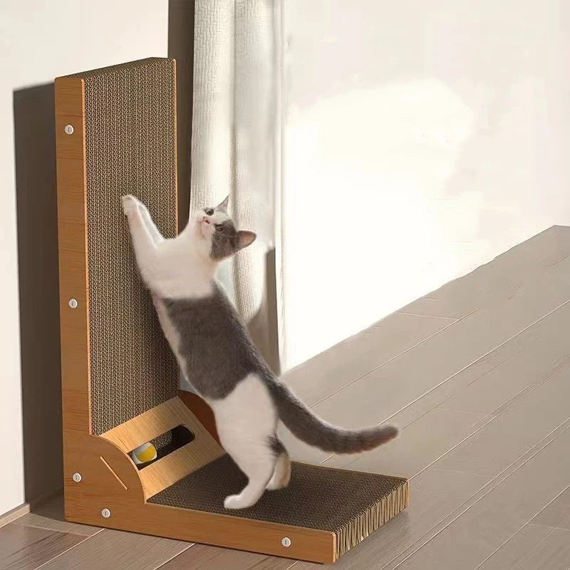 JOYSING Hot Selling Cat Scratcher L Shape Cat Scratch Pad Wall Mounted Cat Scratching Cardboard