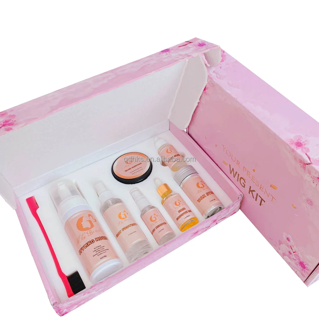 one set wig kit Custom packaging with lace hair products