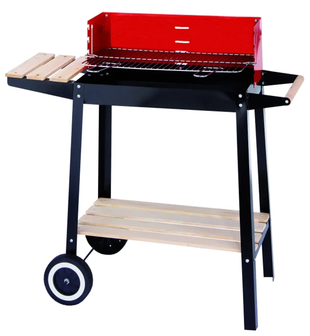 Trolley Charcoal Bbq Grill Barbecue Grills Machine Meat Smoker Bbq