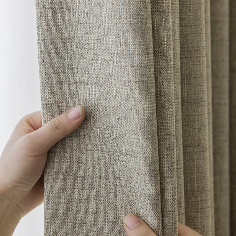 Free machining Custom Size and Width Blackout linen curtains 2.8 meter width home textile linen window curtains