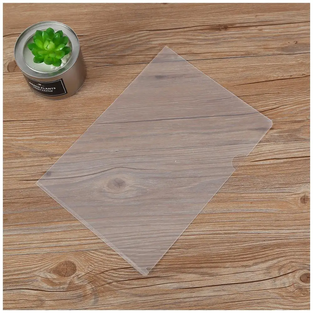
Custom decorative A4 size PP plastic clear L shape file folder 
