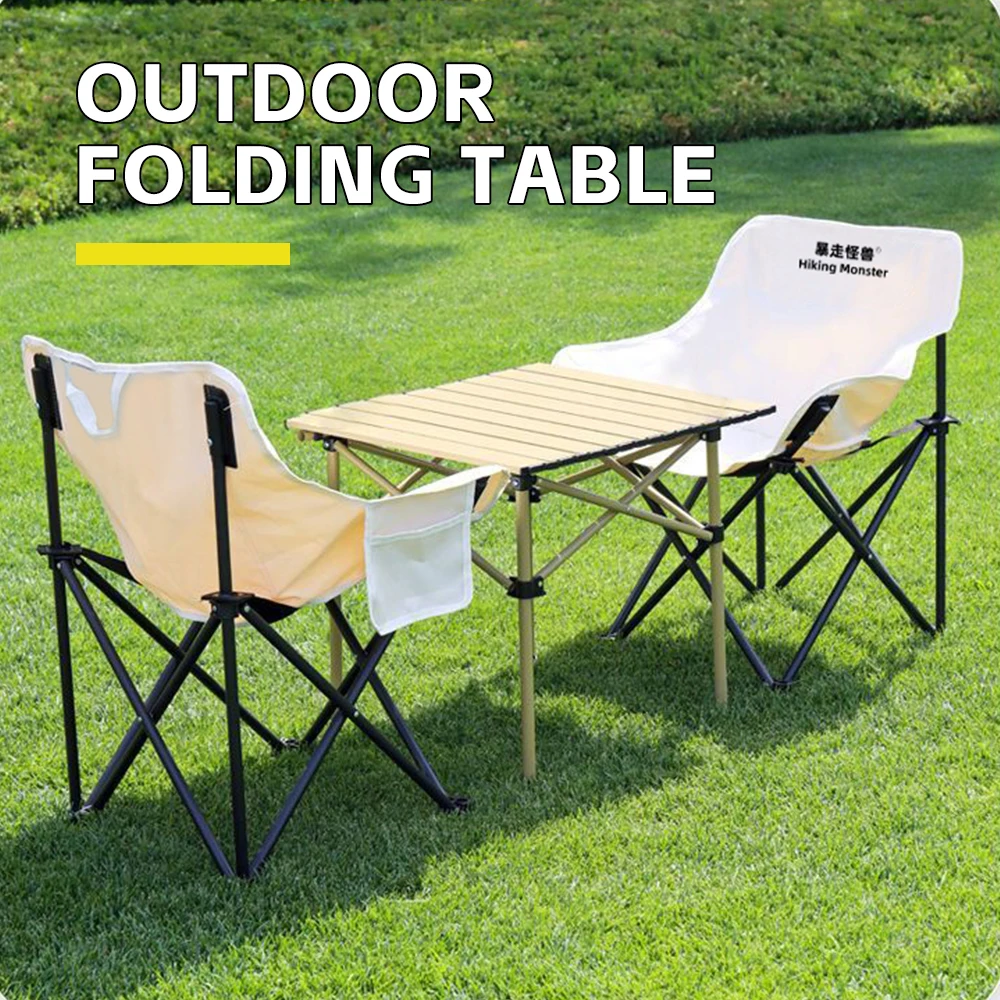 foldable beach table set outdoor camping table and chair sturdy metal beach table camping