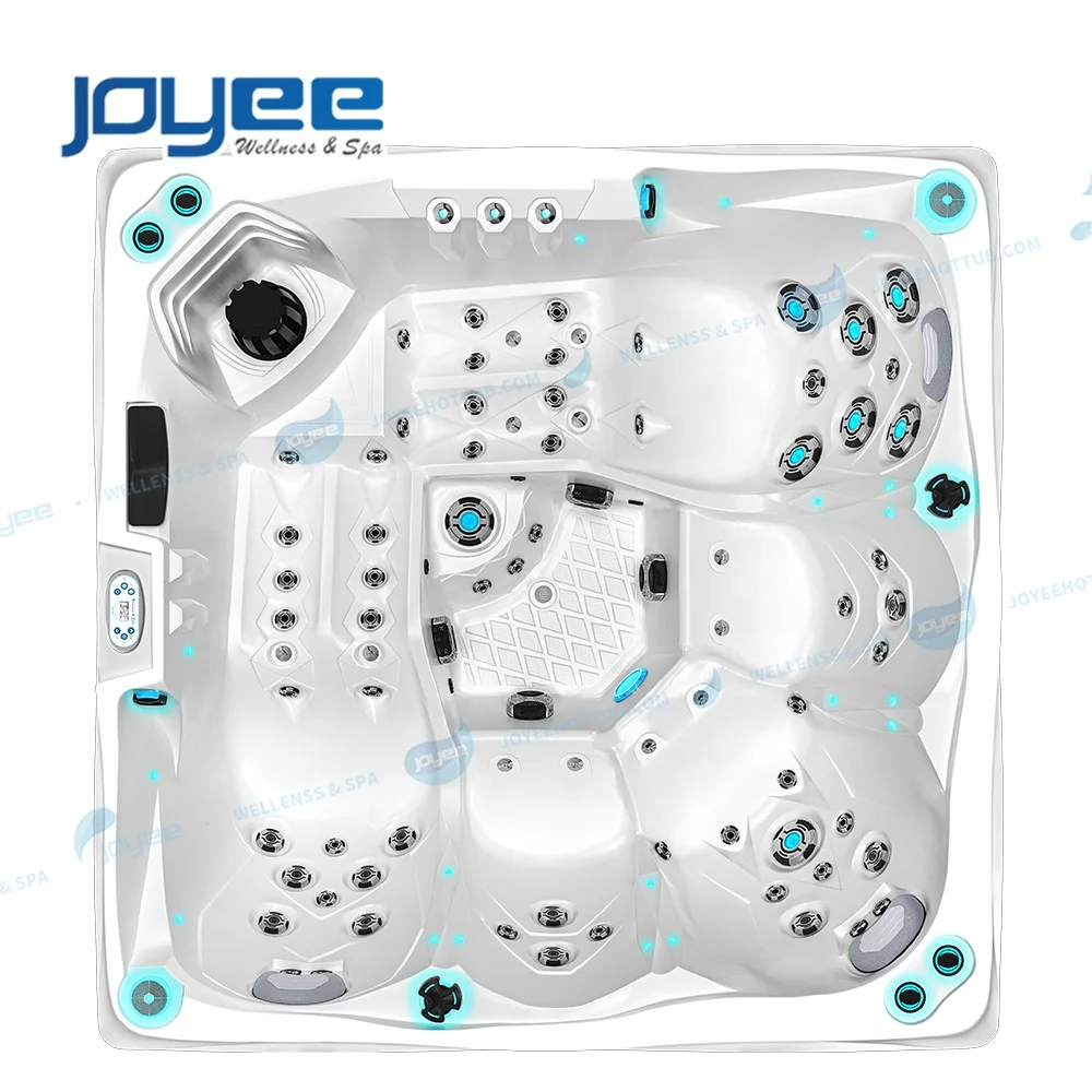 JOYEE Top Sale Outdoor Freestanding 5 Persons Air Bubble Massage Hot Tub Spa With BalBoa System And Ozone