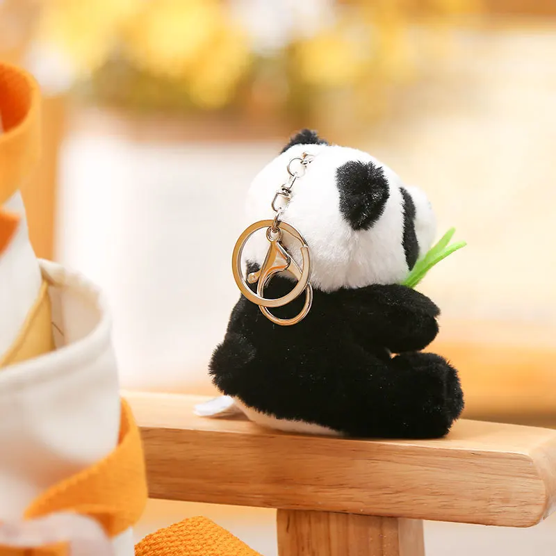 kawaii Custom Cartoon Panda mini Plush keychain toys Dolls Pendant Cute Stuffed Animals Panda Keychain Plush Panda diy bag charm