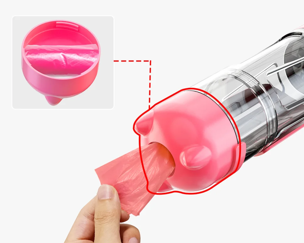 Portable Raised Food And Pet Cat Dog Plastic Travel Design Elevated Pet Water Bowl Attachment Bottle