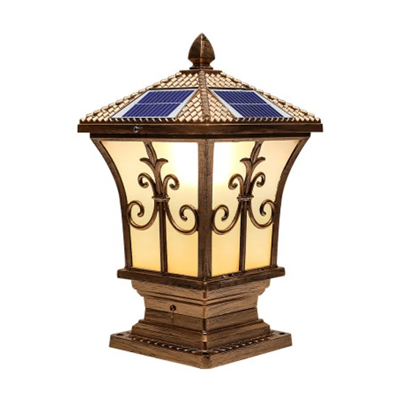 5w Modern Led Solar Powered Pillar Light Gate Post Outdoor Garden Fence Luminous Auto Body Lamp Item Battery Lighting Time Evo