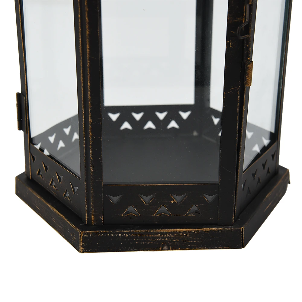 
Hotselling home decoration hexagon moroccan metal candle lantern 