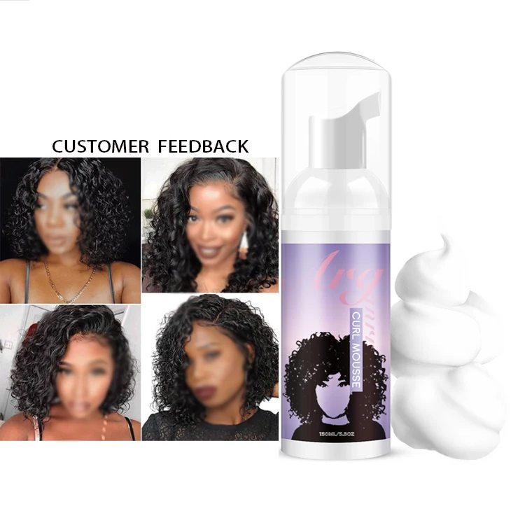 Private label professional add shiny and define wave curls styling foam mousse hair products for ladies