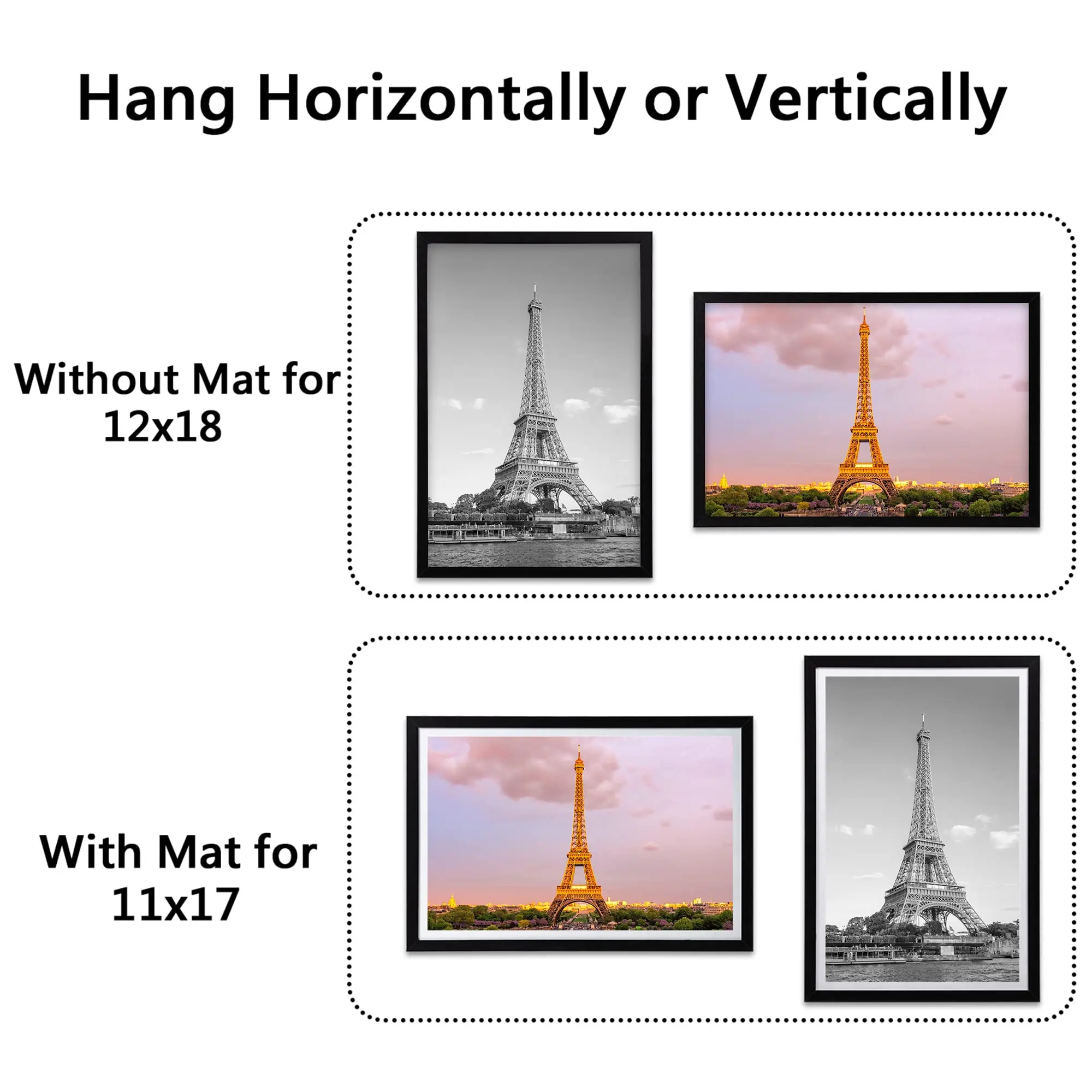 Wholesale Custom A4 Poster Black Wooden Photo Frame Picture Photograph Wall Creative MDF Wood Frame