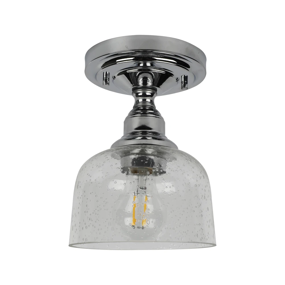Small Flush Mount with Glass Shade Living Room Ceiling Lightings Brushed Nickel Cheap Flush Mount