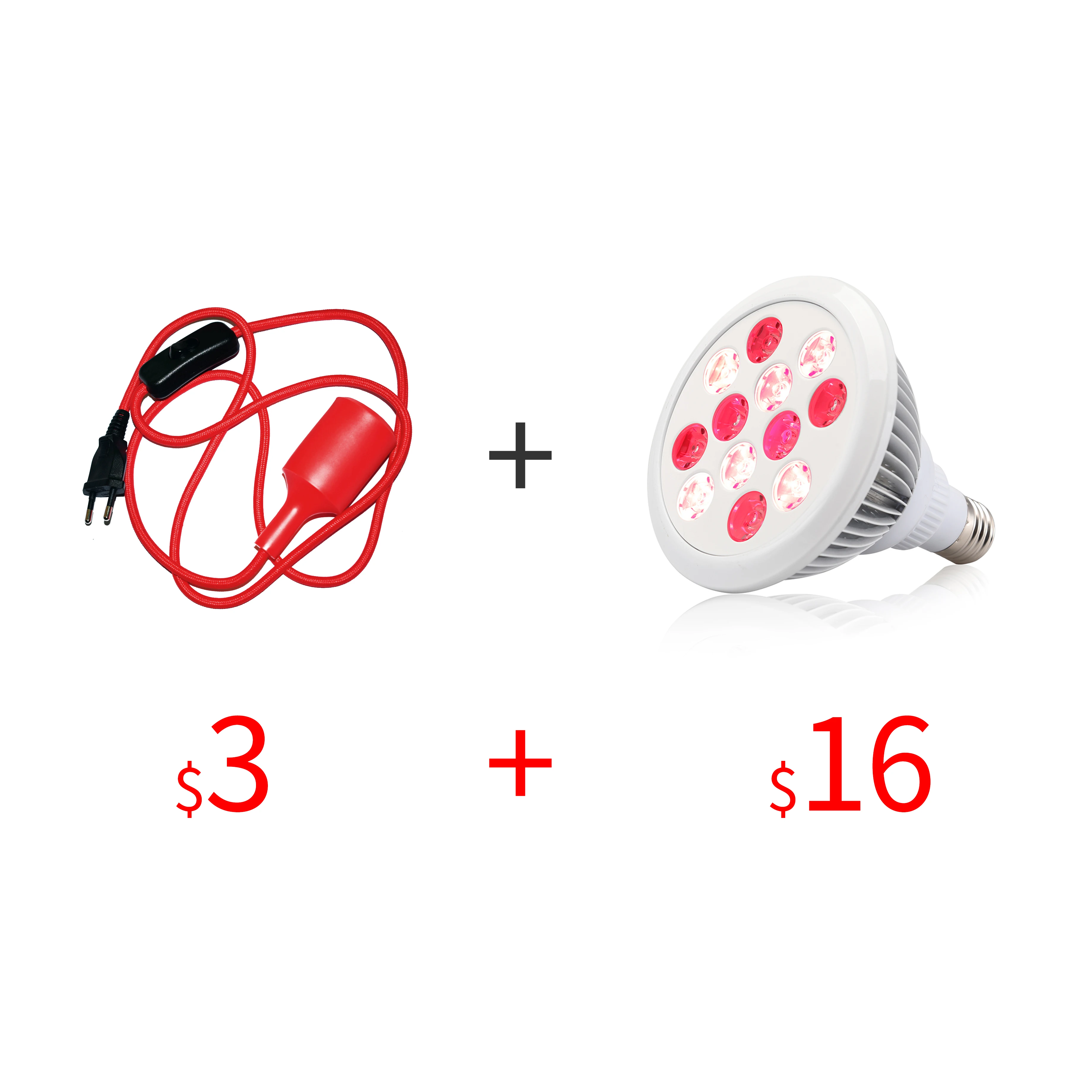Wound Repair Healing E27 Handheld 660nm 850nm 24W Red Infrared LED Light Therapy