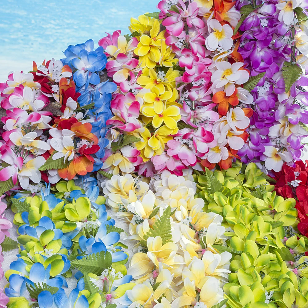 Artificial Silk Plumeria Lei KN-hl007s Hawaii Hula Dancer Tropical Flower Party Woman Necklace Floral Wedding Wreath