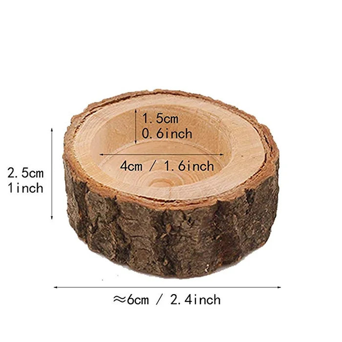 Succulent Planter Wooden Planter Mini Flower Planter Pot 3 Packs (Plants NOT Included)