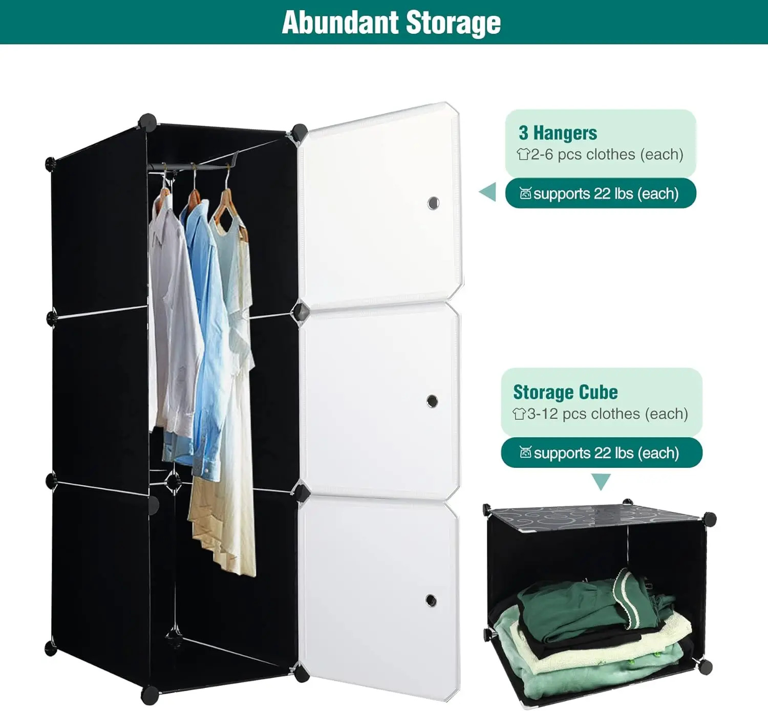 High Quality 12 Cubes Portable Wardrobe Pink With Stickers Home Simple Assembly Plastic Wardrobe