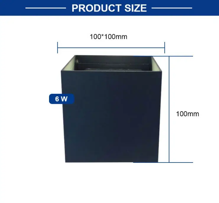 Современный дизайн ворот светодиодный водонепроницаемый наружный куб черный настенный светильник