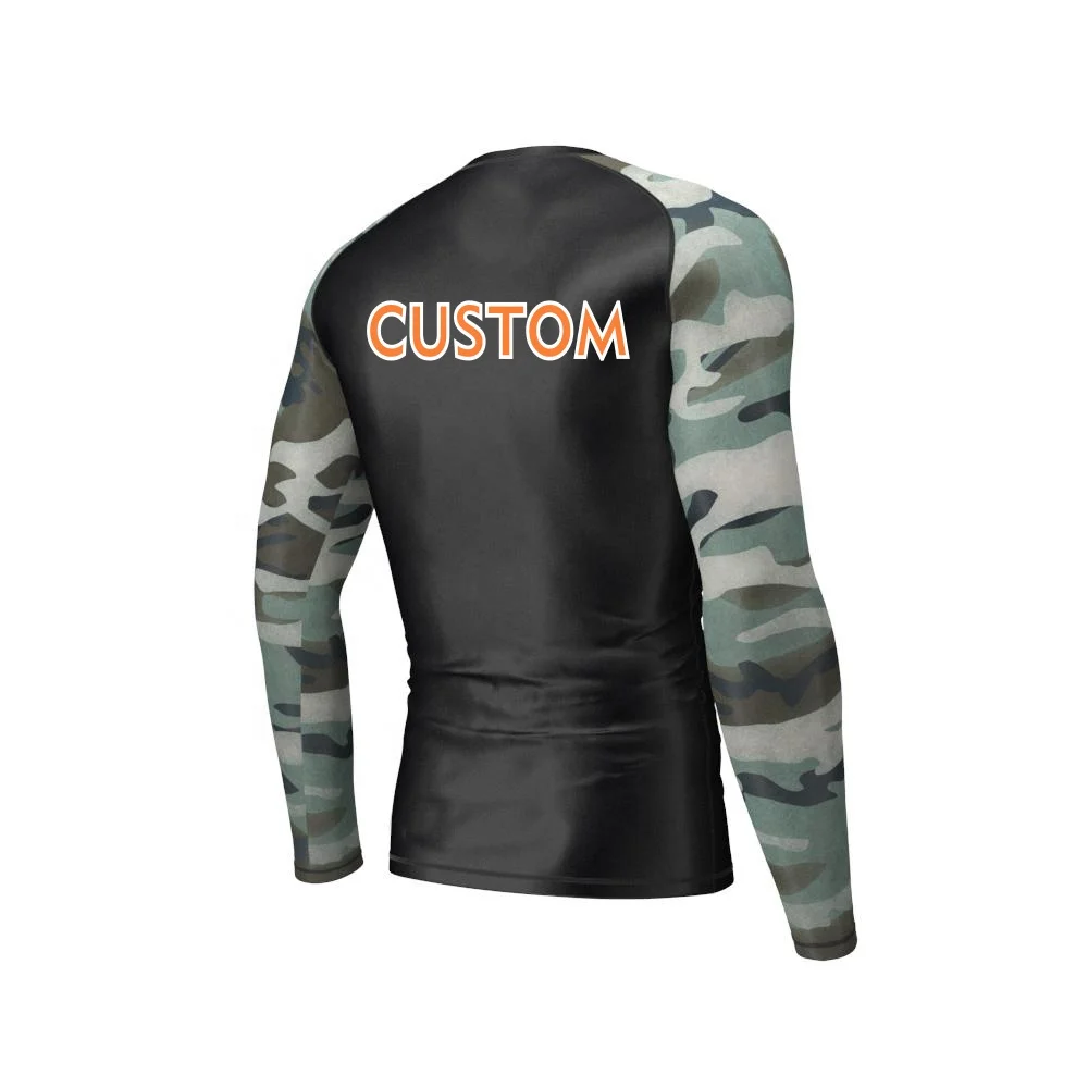Custom Sublimation Spandex Surf Shirt Design Your Own Compression Mma Bjj Rash Guard