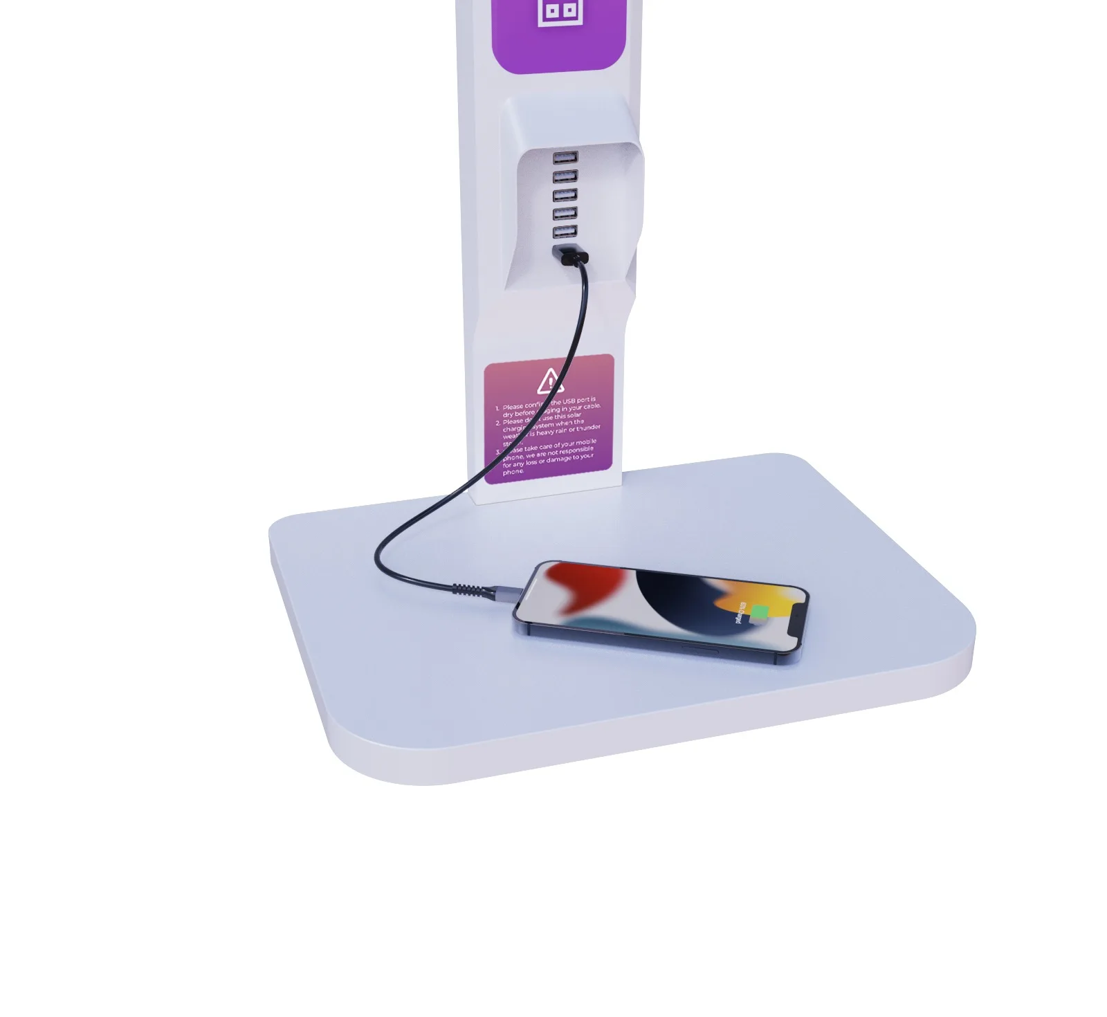 New urban charging style Y2Power SUN Solar Powered Cell Phone Charging Station easy installation commercial charging station
