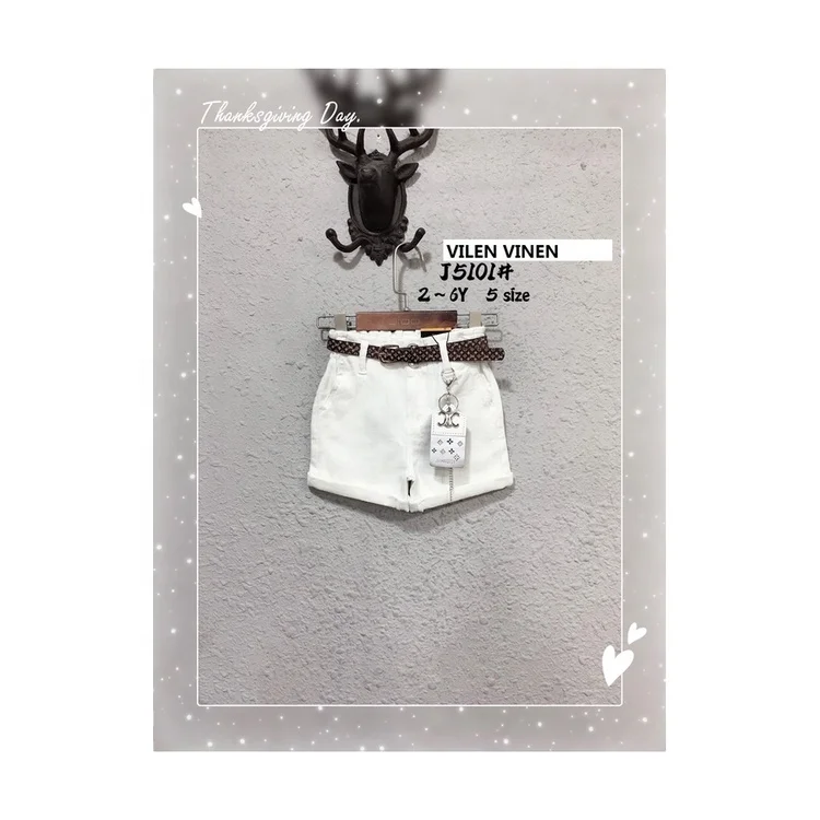 
Wholesale Luxury Designer Children Clothing Cotton Stretch Denim Jean Shorts 