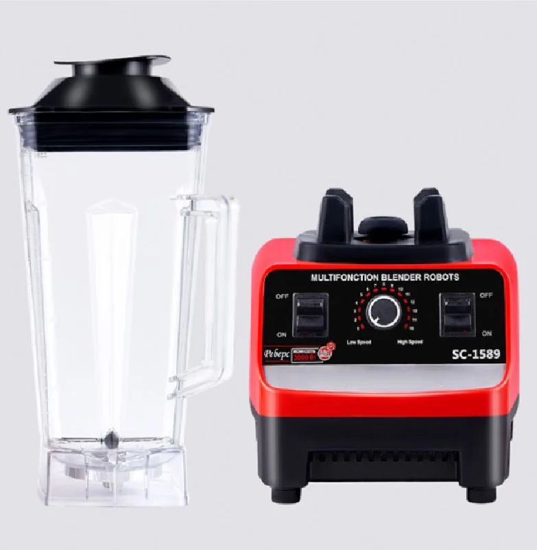 High Power 220v 1800w 2.0l Smoothie Blender Large Heavy Duty Commercial Blender Commercia With Sound Cover Silent