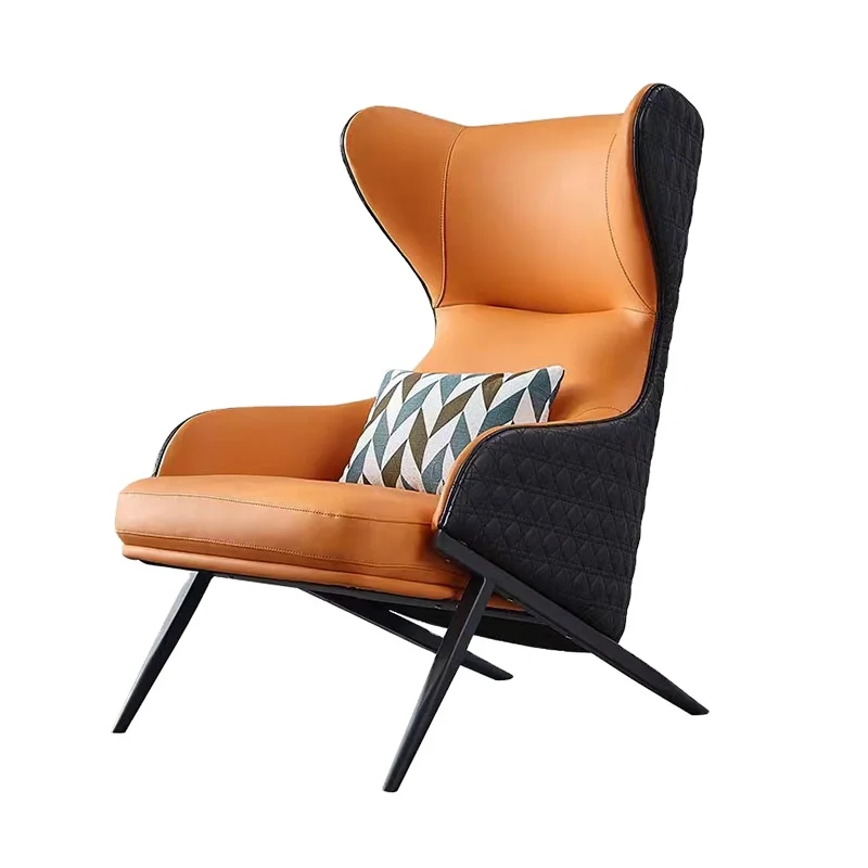 Nordic modern single leather sofa small living room furniture bedroom leisure velvet chair