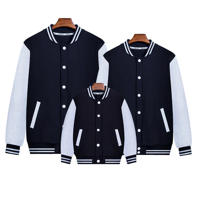 Customized Logo Design Printed Unisex Sportswear Fitness Baseball Jersey Varsity Hoodie Jackets