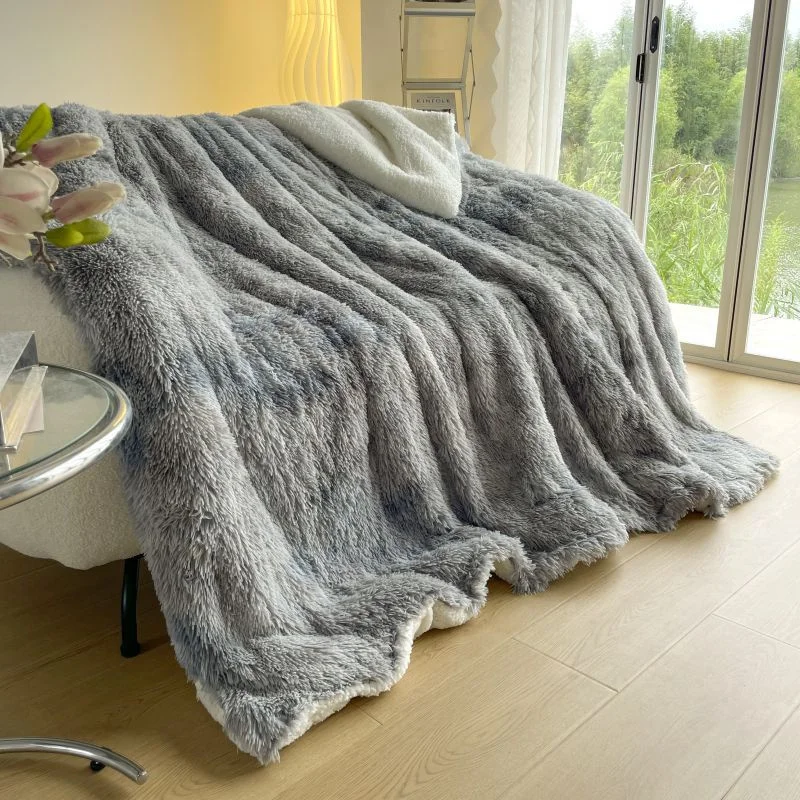 Large Size Winter Warm Faux Fur Throw Blankets Beds Sofa Double Layer Fluffy Soft Warm Mink Blanket