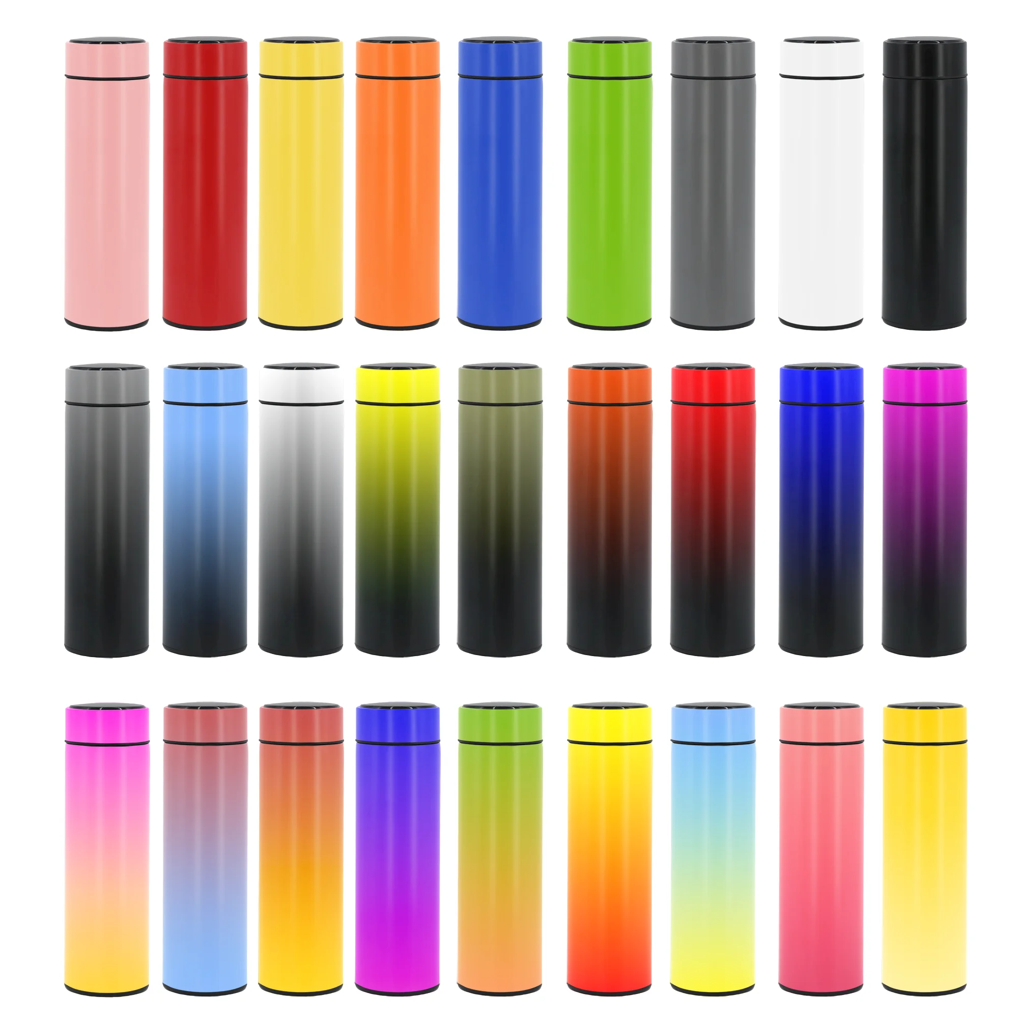 Custom 500ml Stainless Steel Tumbler with Filter Infuser Vacuum Insulation Smart Water Bottle with Led Temperature Display