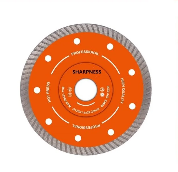 SHARPNESS Hot Press Orange Metal Cutting Blade/Wheel/Disc 125x1.4x22.23mm Max. Speed 12000RPM for Metal/Ceramic Cutting