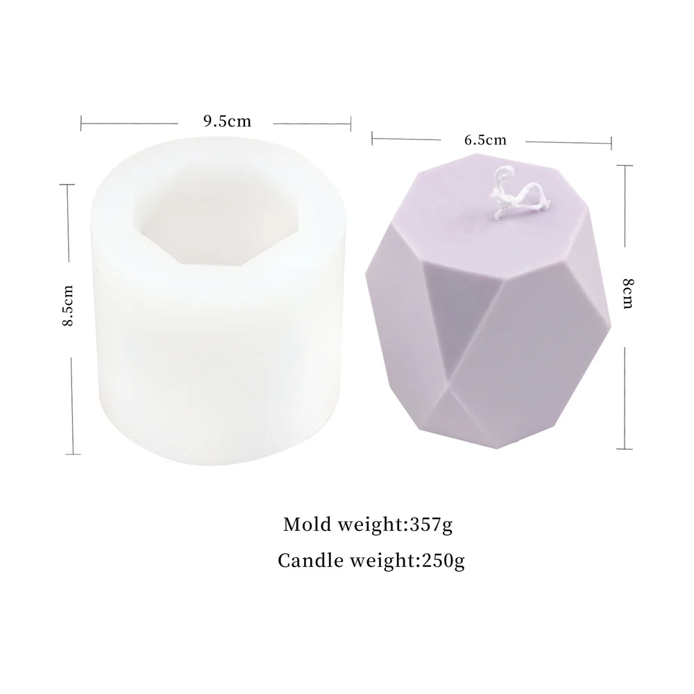 Hot Selling Diamond Cup Candles Molds Supplies Stereo Polyhedral Prism Gypsum Decor Geometric Polygon Ball Resin Moulds Silicone