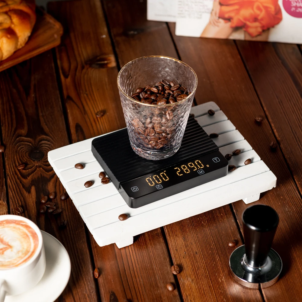 Waterproof Coffee Scale with Timer Flow Rate Measurement Digital Coffee Scale with 0.1g Precise Graduation