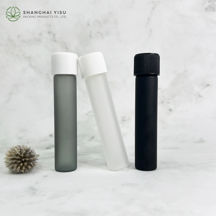 Custom 116Mm 125Mm King Size Pre Packaging Rolled Tube With Logo Glass Tube Child Proof Glass Vials With Cr Lids