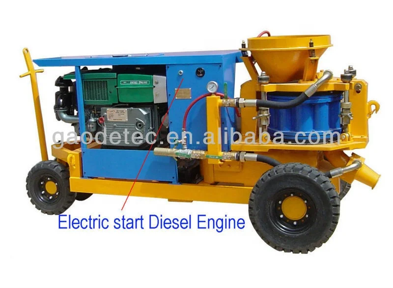 Cost saving Diesel engine drive dry shotcrete machine with high quality for subway