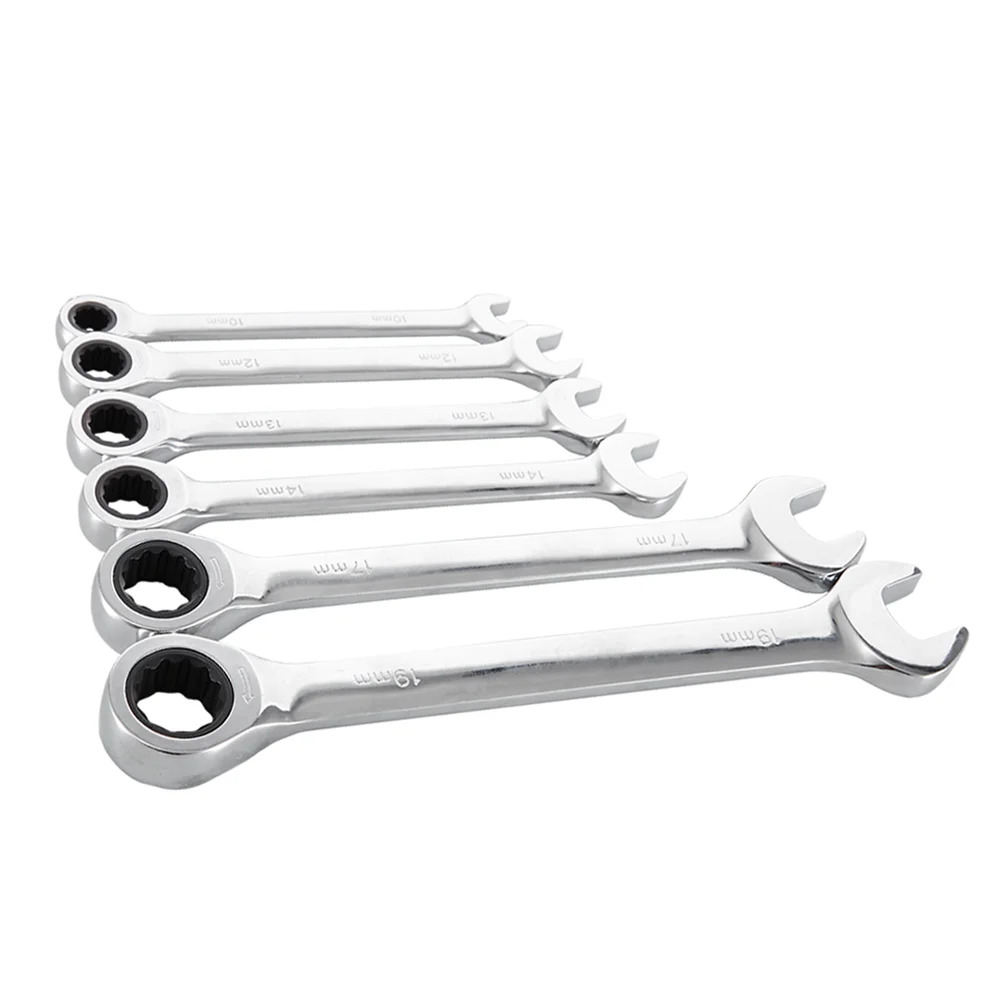Chrome vanadium steel ratchet combination wrench kit