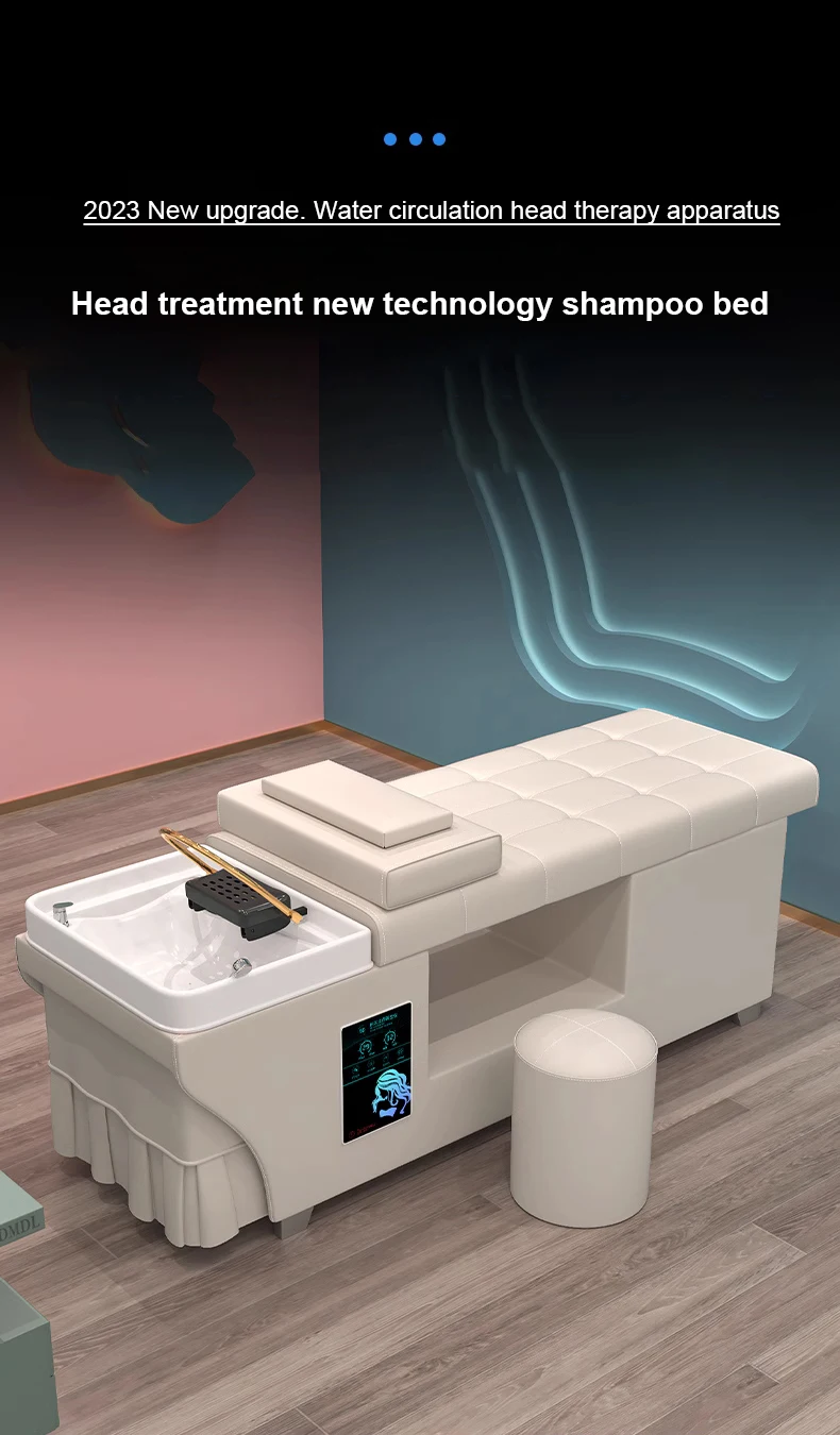 Hot selling Luxury water storage beauty bed massage bed shampoo bed 90L large capacity water tank barber store spa