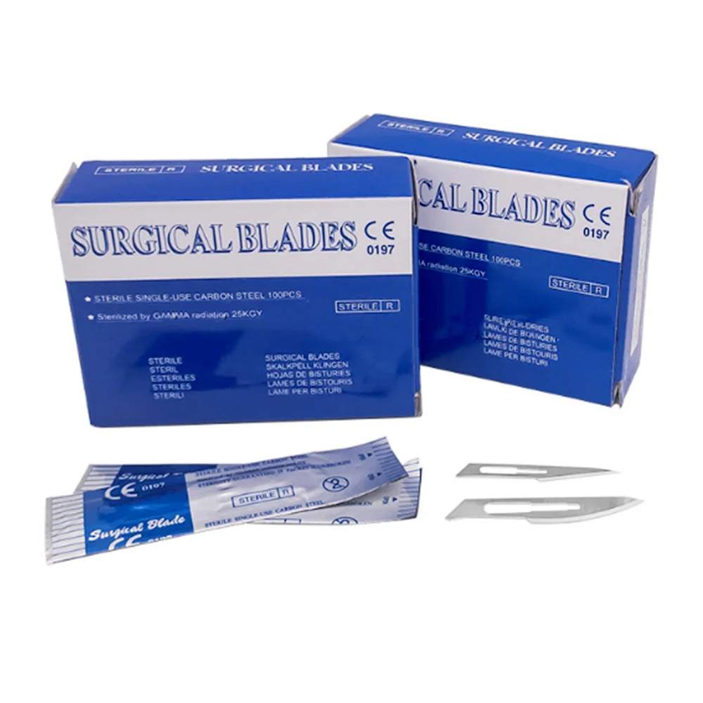 Scalpel Blade No.10 11 12 15 20 23 Disposable Sterile Surgical Blades Stainless Steel