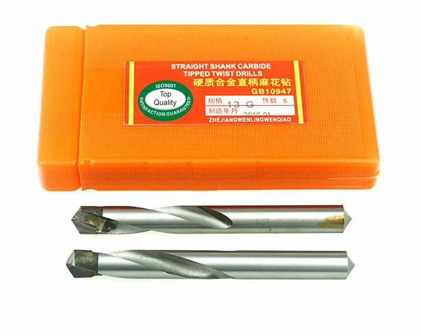 Solid tungsten Carbide tipped Twist Drill bits