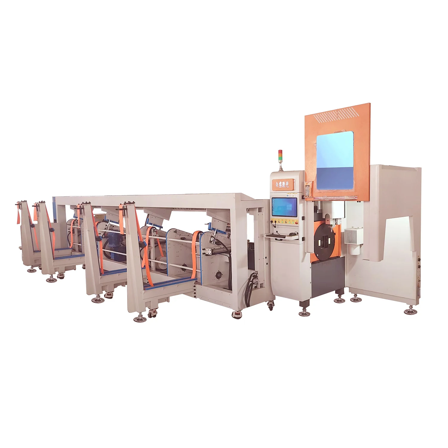 vertical three chucks profile and pipe laser cutting machine laser tube cutter with bevel cutting head