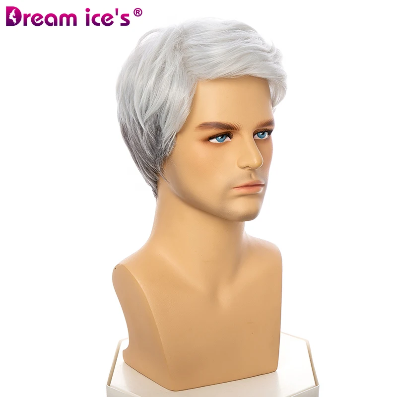 Blond Wholesale Price Wigs For White Male Free Part Straight Mens Honey Blonde 613 Men Wig Short Natural Synthetic Hair Wigs