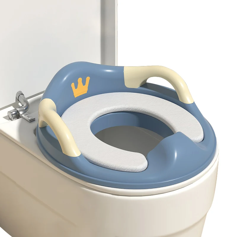Portable Toddler Potty Training Seat with Handles for Boys and Girls Crown Printing Training Potty Toilet with Soft Seat Cushion