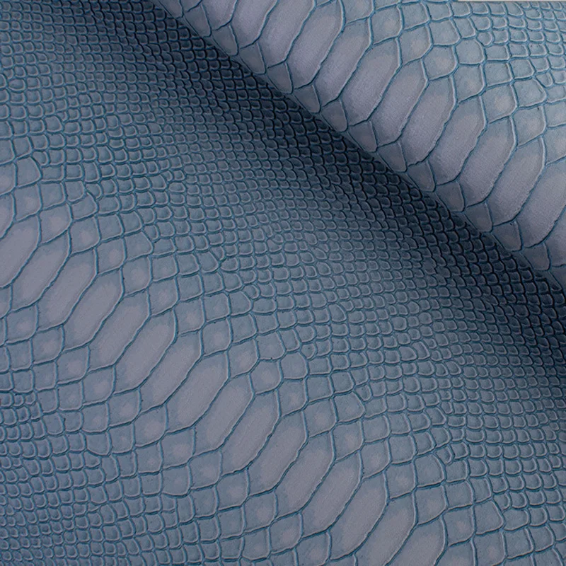 Wear Resistant 0.8 mm Thickness Artificial Brazil Snake Pattern PVC Embossed Leather Fabric For Upholstery