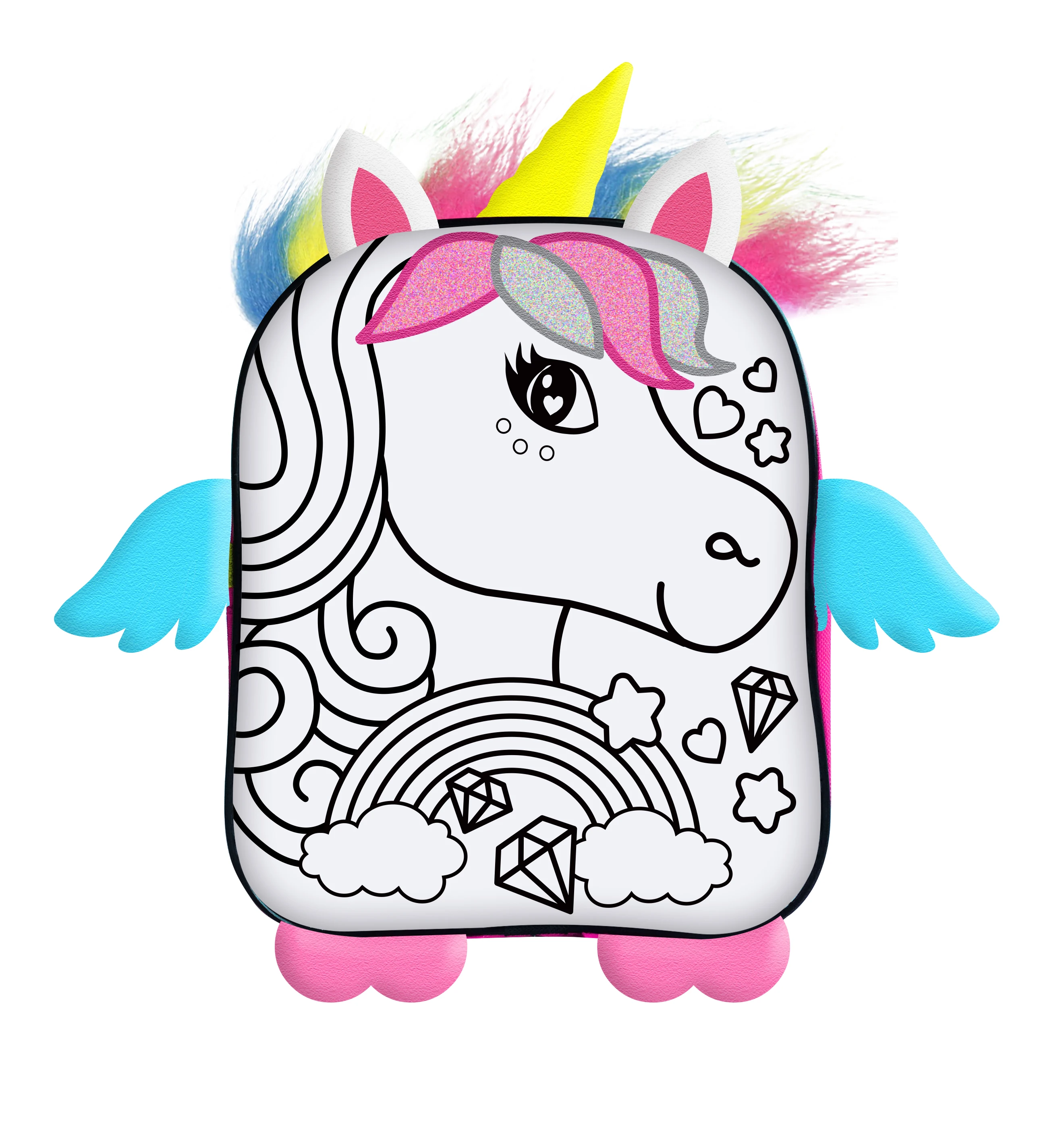 Custom DIY Drawing Kids School Bag with markers