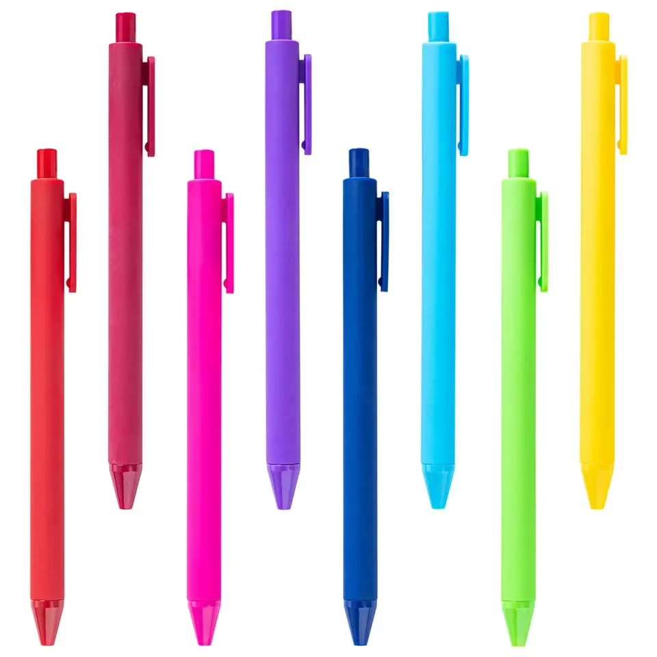 Promotional Multi colored Retractable Gel ink Ballpoint Pens Low Price Fancy Custom Logo Candy Colour Click Gel Pens