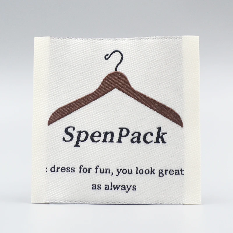 Custom Name White Garment Labels End Folded Iron on Woven Fabric Private Label Tags for Clothing