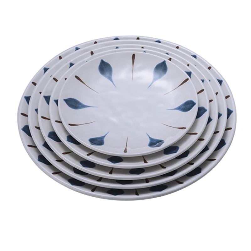 Wholesale Custom Logo round charger serving dish melamine dinner plates for restaurants