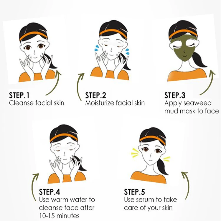 Private Label Effective Exfoliating And Skin Whitening Organic Seaweed Mud Mask