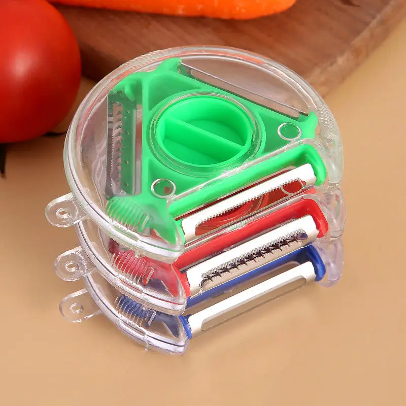 2024 Hot Multifunctional Rotating 3 in 1 Peeler Kitchen Shredder Peeling Knife Vegetable Slicer Cutter