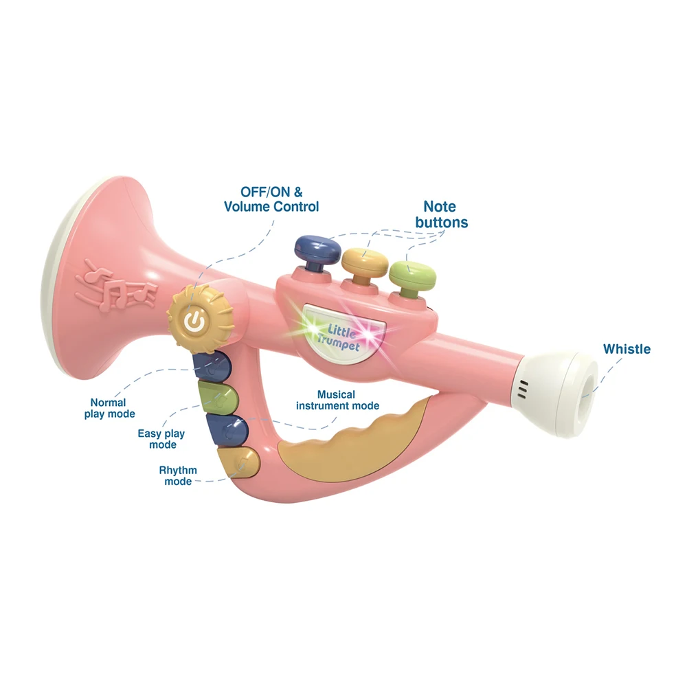 Cartoon electronic musical Instrument plastic little baby trumpet toy
