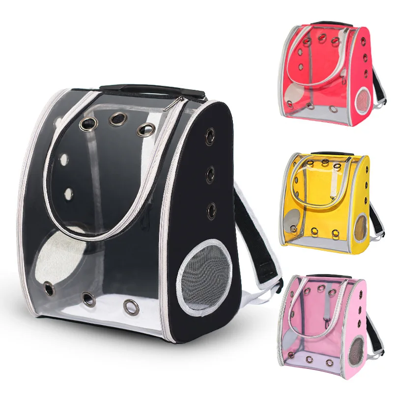 Manufacturer Custom Cat Dog Portable Travel Pet Bag Clear Pet Carrier Leather Backpacks